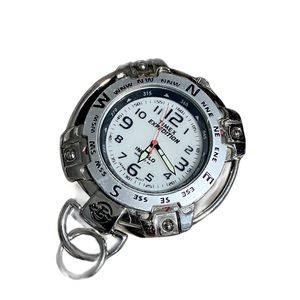 TIMEX - Expedition Clip on Pocket/Belt Watch, Compass Bezel, Silver Tone